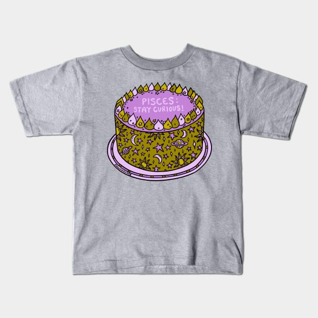 Pisces Cake Kids T-Shirt by Doodle by Meg